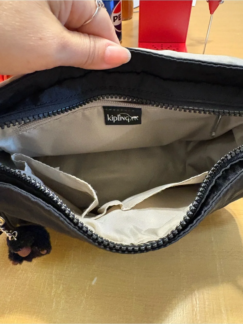 Kipling Black Crossbody Bag with Signature Monkey Charm
